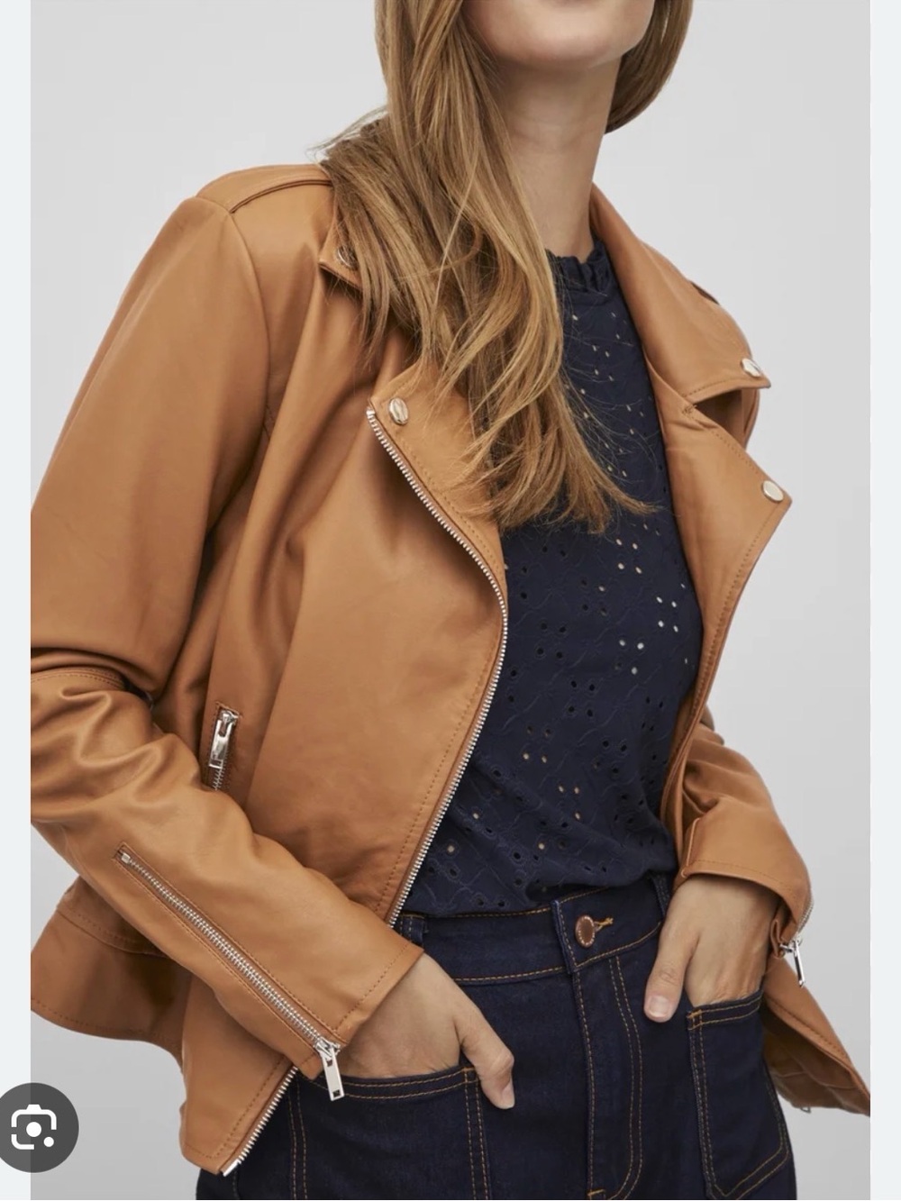 NWT - VILA Faux leather jacket - brown